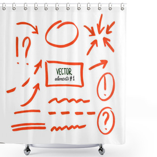 Personality  Set Of Correction And Highlight Elements, Part 1 Shower Curtains