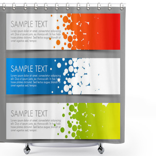 Personality  Simple Colorful Horizontal Banners - With Circle Motive Shower Curtains