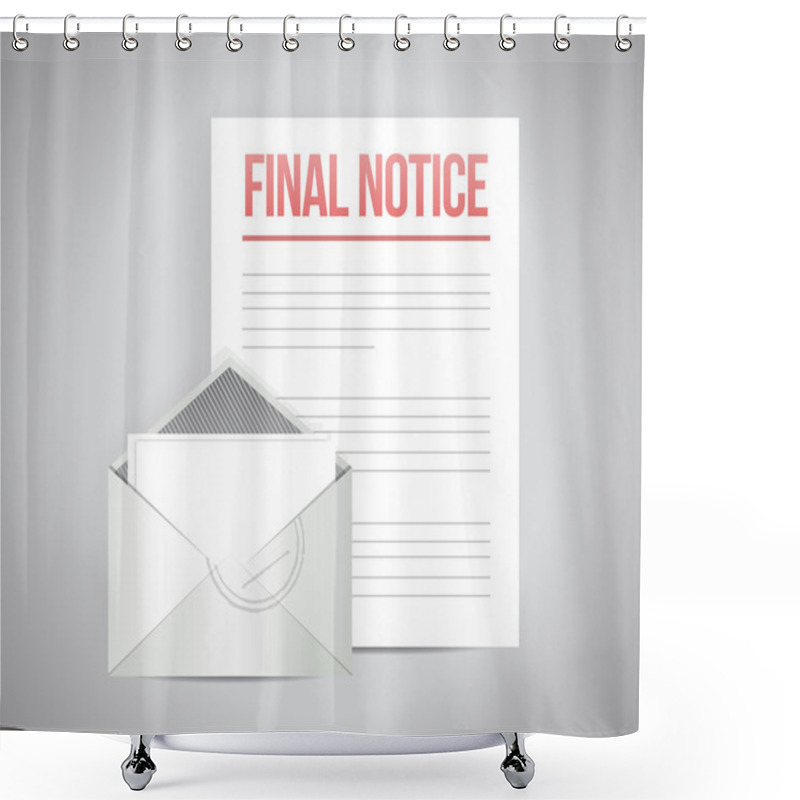 Personality  Final Notice Documents Illustration Shower Curtains