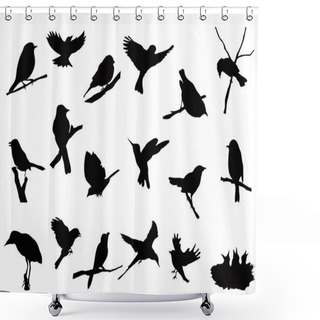 Personality  Bird Silhouettes Collection Shower Curtains