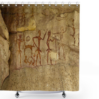 Personality  Archeological Pre-historic Human Clift Paint Shower Curtains