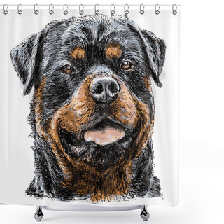 Personality  Rottweiler Shower Curtains
