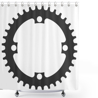 Personality  Vector Bicycle Chainring 36 Tooth Isolated. Mtb Gear. Shower Curtains