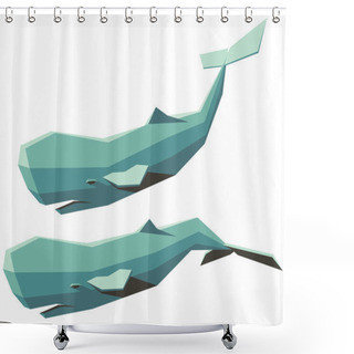 Personality  Sperm Whale Set Shower Curtains