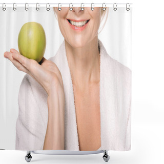 Personality  Woman With Green Apple Shower Curtains