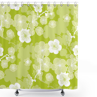 Personality  Sakura Spring Blooming Seamless Pattern.  Shower Curtains