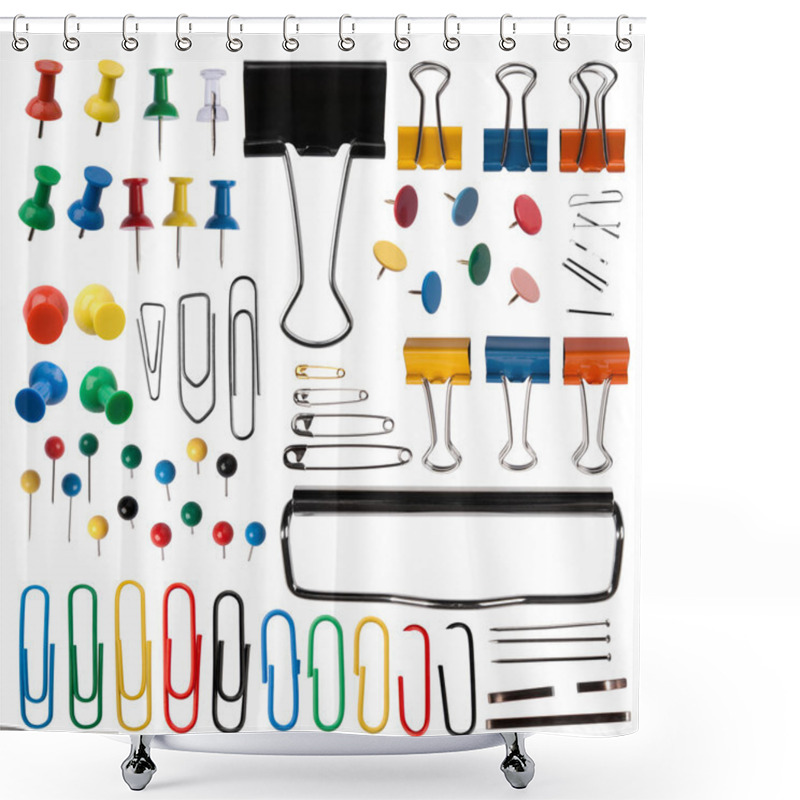 Personality  Pins and paper clips collection shower curtains