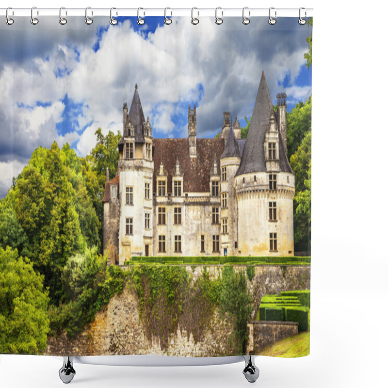 Personality  Beautiful Castles Of France - Puyguilhem, Dordogne Provence Shower Curtains