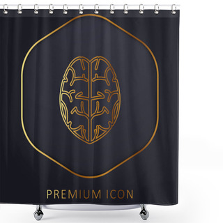 Personality  Brain Golden Line Premium Logo Or Icon Shower Curtains