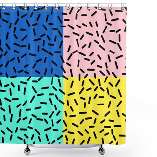 Personality  Retro Seamless Pattern In Memphis Style Design Shower Curtains