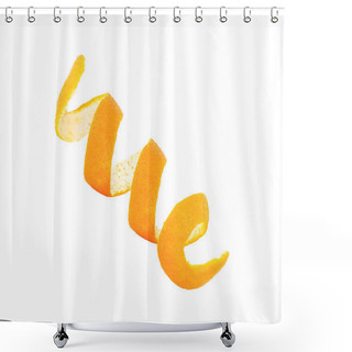 Personality  Orange Or Tangerine Peel On A White Background Shower Curtains