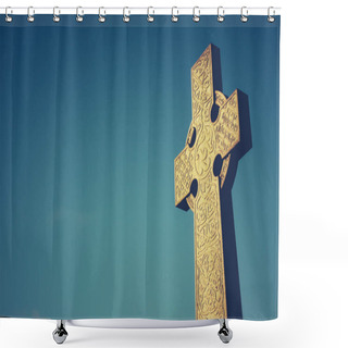 Personality  Celtic Cross Gravestone Shower Curtains