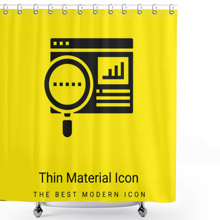 Personality  Analytics Minimal Bright Yellow Material Icon Shower Curtains