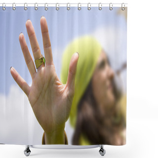 Personality  Stop Hand Shower Curtains