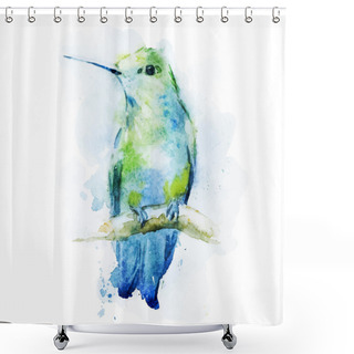 Personality  Watercolor Colibri Bird Shower Curtains
