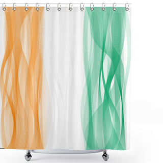Personality  Wave Line Flag Of Ivory Coast Shower Curtains