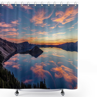 Personality  Volcanic Sunrise At Crater Lake Shower Curtains