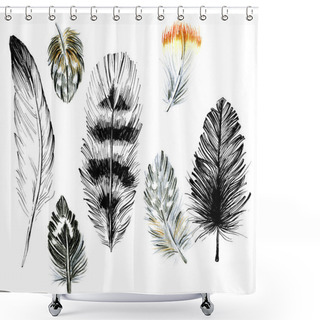 Personality  Bird Feathers  Shower Curtains