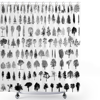 Personality  Tree Silhouettes Shower Curtains