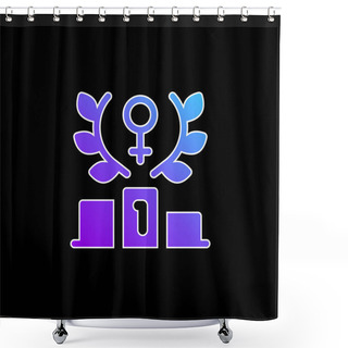 Personality  Achievement Blue Gradient Vector Icon Shower Curtains