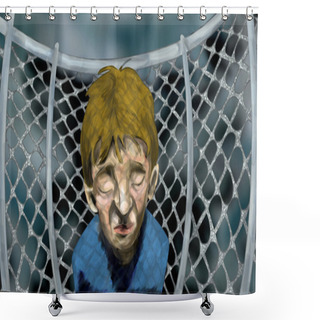 Personality  Concrete Schoolyard Shower Curtains