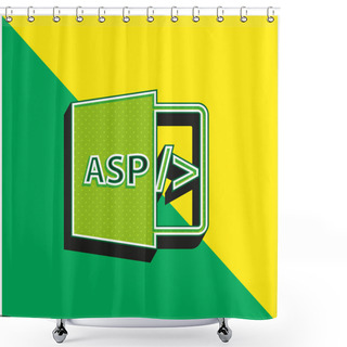 Personality  Asp File Format Symbol Green And Yellow Modern 3d Vector Icon Logo Shower Curtains