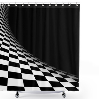 Personality  Checkered Texture 3d Background Shower Curtains