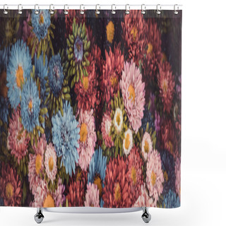 Personality  Bright Multicolor Asters Background Shower Curtains