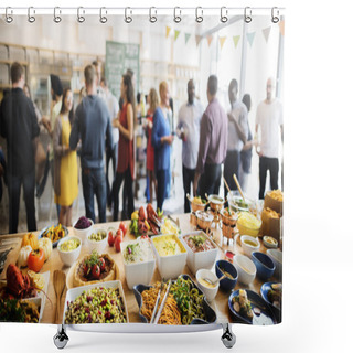 Personality  People With Cups And Plates Shower Curtains