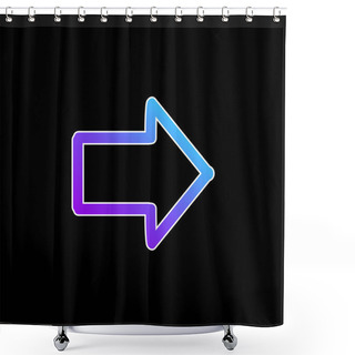 Personality  Arrow Pointing To Right Hand Drawn Symbol Blue Gradient Vector Icon Shower Curtains