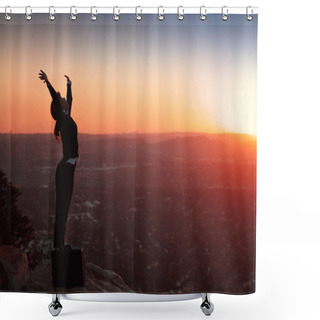 Personality  Silhouette Of Business Woman Shower Curtains