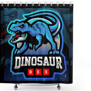 Personality  Dinosaurus Rex Mascot. Esport Logo Badge Shower Curtains