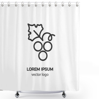 Personality  Line Style Logotype With Grapes Shower Curtains