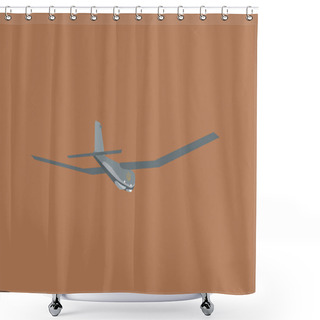 Personality  Illustration Of Military Aircraft With National Ukrainian Trident Symbol Isolated On Brown Shower Curtains