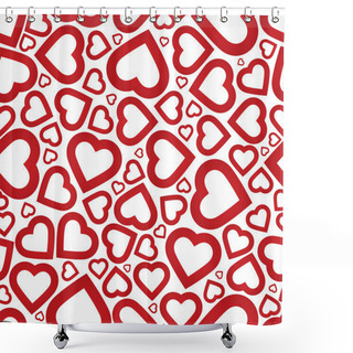 Personality  Bright Red Heart Seamless Background Pattern Shower Curtains