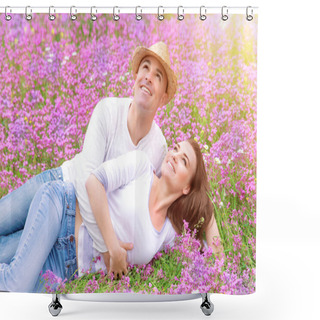 Personality  Happy Couple Shower Curtains