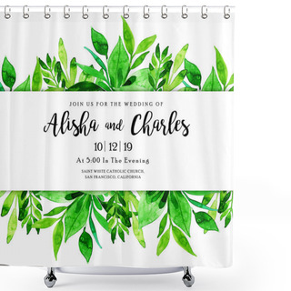 Personality  Colorful Watercolor Floral Background, Wedding Card Template Shower Curtains
