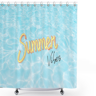 Personality  Summer Vibes Concept. Summer At The Swimming Pool. Retro Style Illustration Shower Curtains