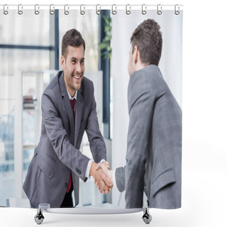 Personality  Businessmen Shaking Hands  Shower Curtains