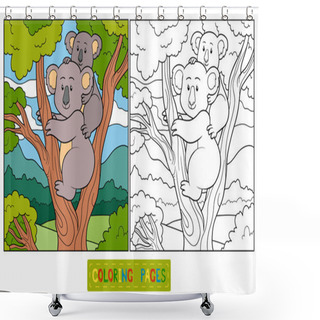 Personality  Coloring Book (koala) Shower Curtains