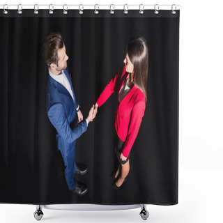Personality  Man And Woman Shaking Hands Shower Curtains