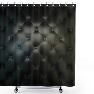Personality  Sepia Luxury Buttoned Black Leather Shower Curtains