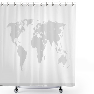 Personality  Light Gray Detailed World Map  Shower Curtains