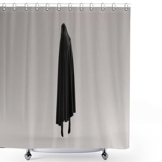 Personality  Black Ghost Floating Evil Spirit Front View 3d Illustration 3d Render Shower Curtains