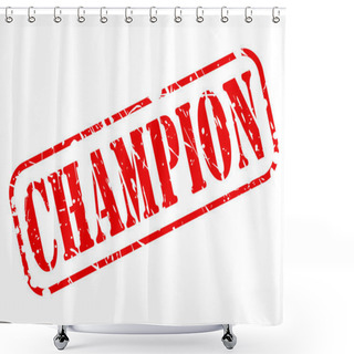 Personality  CHAMPION Red Stamp Text Shower Curtains