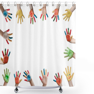 Personality  Children Painted Hands Shower Curtains
