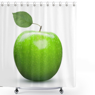 Personality  Green Apple Isolated On White Shower Curtains