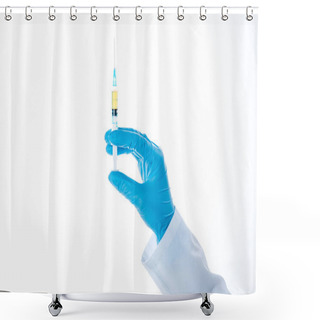 Personality  Doctor Holding Syringe Shower Curtains