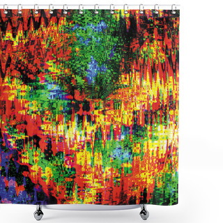 Personality  Abstract Artistic Background. Colorful Pattern. Night Fantasy. Impression.  Pixel Art Graphic.     Shower Curtains