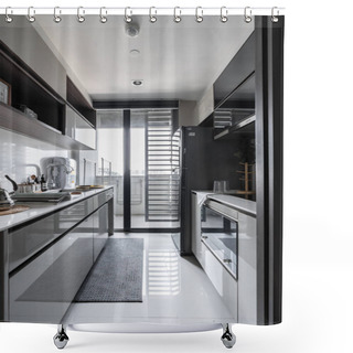 Personality  Modern Kitchen Interior In Scandinavian Style Shower Curtains